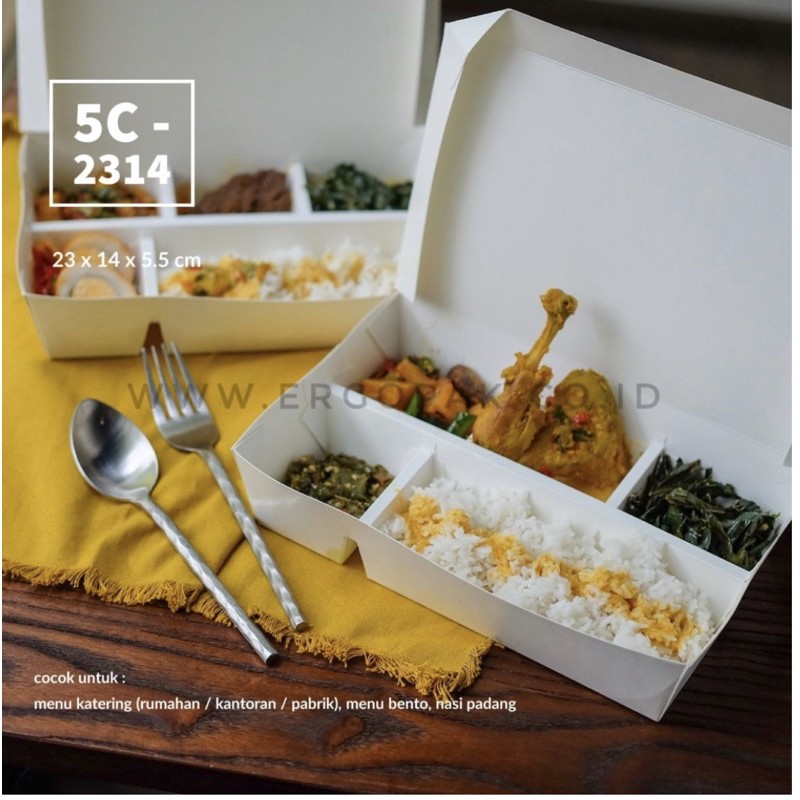 

Paper Lunch Box 5 sekat away bento ergopack ready Makassar