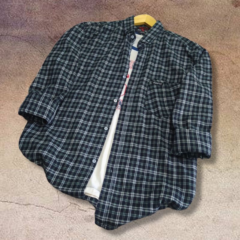 Kemeja Flanel Pria Lengan Panjang Slim Fit / Kemeja Kerja Kantor / Kemaja Garis Kotak Distro-Flanel 706