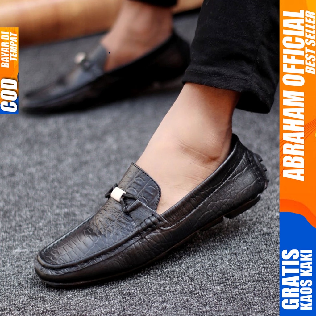 Abraham Paris -Sepatu Loafers Casual Pria Pantofel Anti Slip Kantor Sepatu Cowok