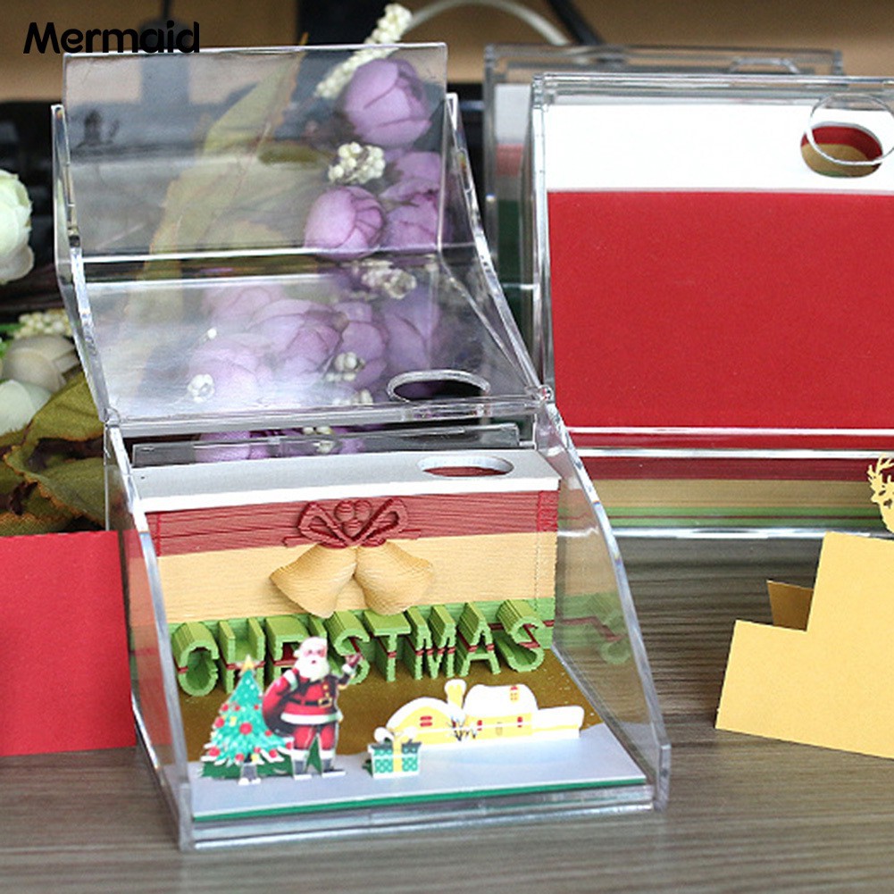 

Microgood Christmas Note Paper Art Building Block Bell Wall Stickers Card Memo Pad