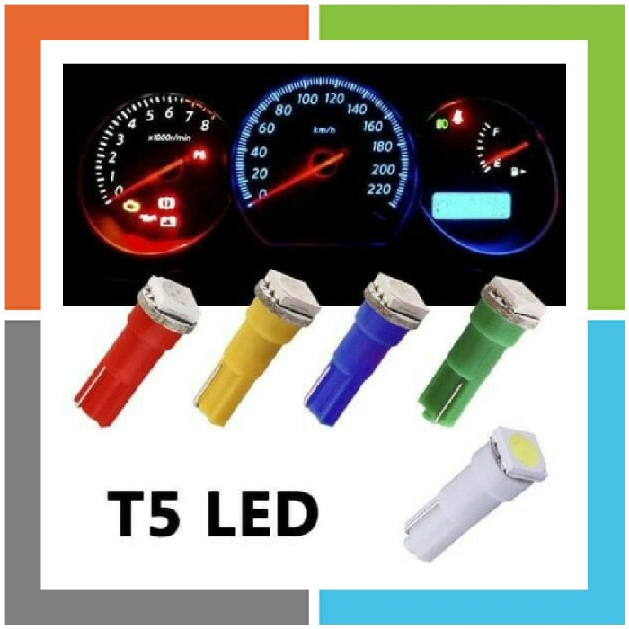 Lampu LED T5 5050 1 SMD DC 12 V Indicator Light Dashboard Speedometer Motor Mobil Panel AC per Pcs