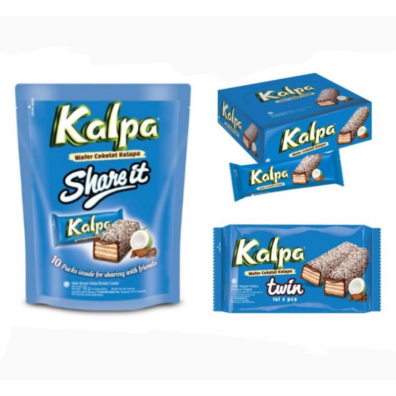 

Kalpa Wafer Coklat Kelapa Share It 10's / Box 12's / Twin 2x24gr - Biskuit Kalpa