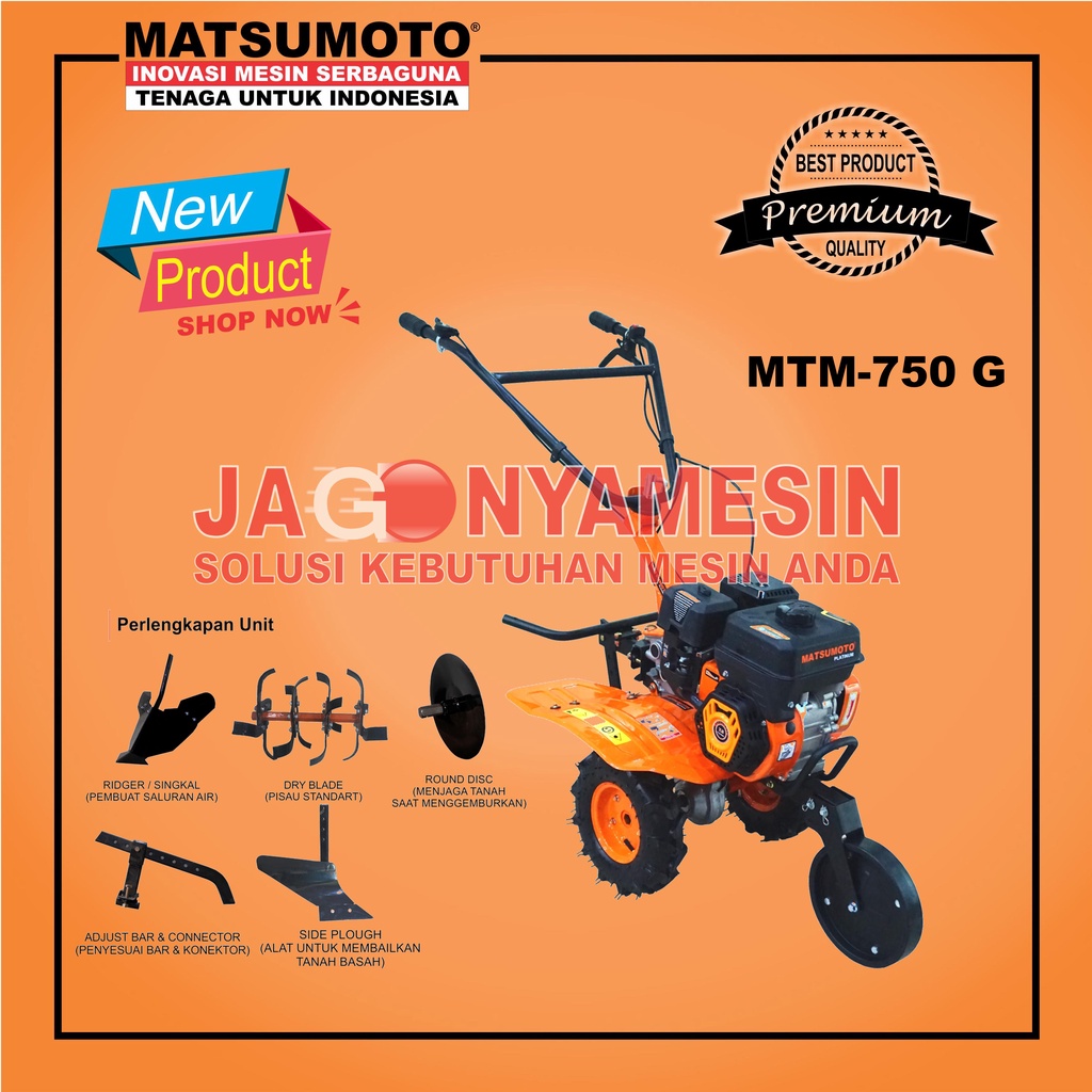 CULTIVATOR TRAKTOR MINI | MESIN BAJAK TANAH KERING | MATSUMOTO MTM-750 G