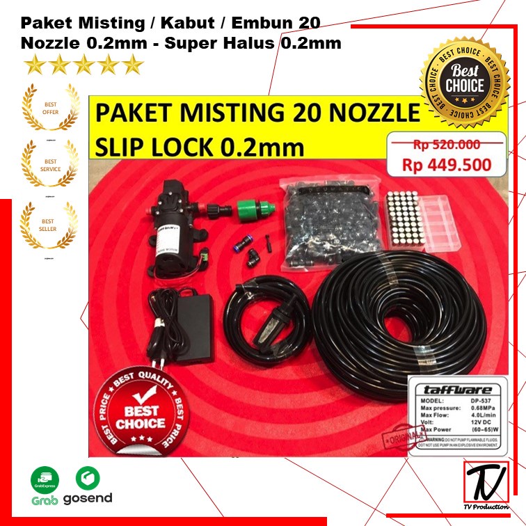 Paket Misting / Kabut / Embun 20 Nozzle 0.2/0.3mm