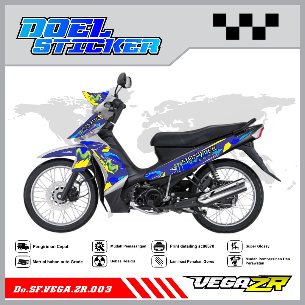 STICKER STRIPING VEGA ZR - STICKER STRIPING LIST VARIASI HOLOGRAM , CROME VEGA ZR DOEL 003