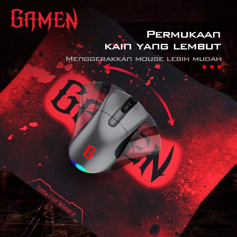 GAMEN GP-X Mousepad Gaming Anti Slip Soft Surface 25 x 29 cm  Black-Garansi