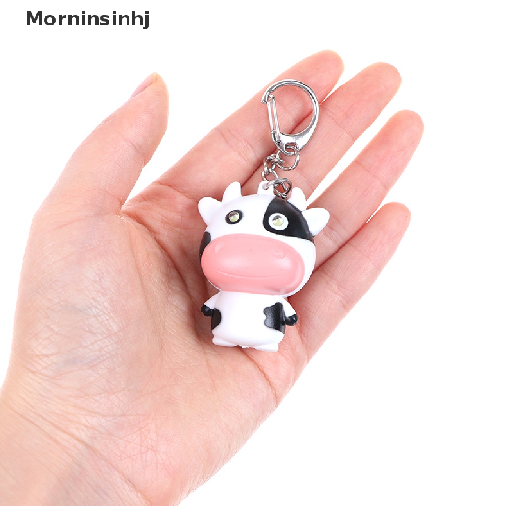 Mornin Keyring Light Liontin Sapi Putih Gantungan Kunci LED Untuk Hadiah Pria id