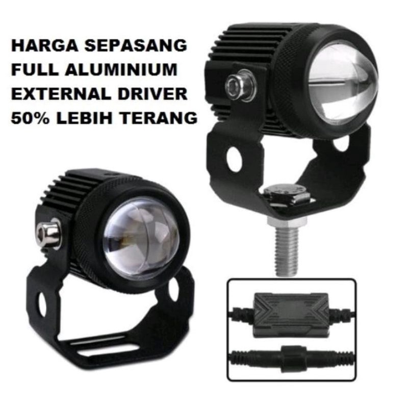 Lampu tembak mini driving light/ lampu tembak super terang LED putih kuning / mini laser light universal motor / Charmoto