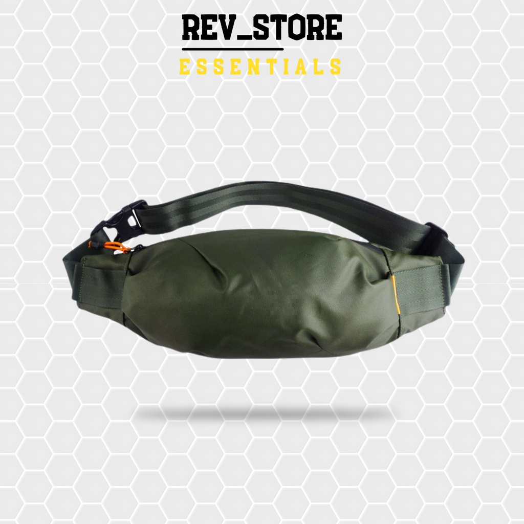 REV X ANT - Tas Waistbag Pria Kremlin Full Gren Waterproof - Tas Selempang Anti Air