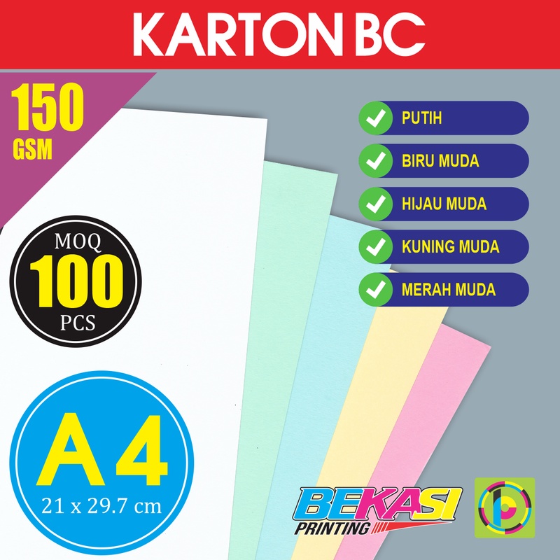 

Kertas Briefcard Brief Card BC 150 GSM Ukuran A4 21x29.7 cm isi 100 Lbr