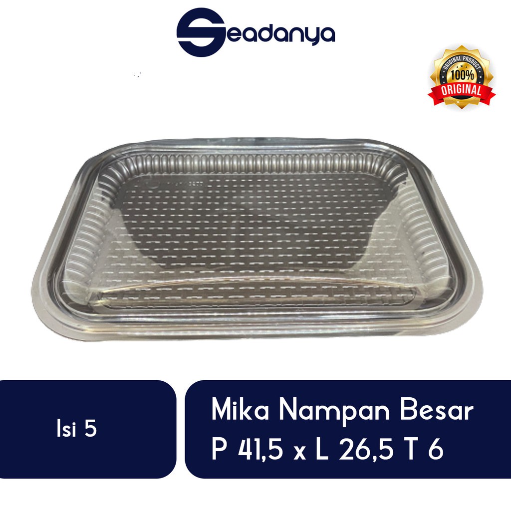 

Mika Nampan Besar Tray 3522 (ISI 5) -P:41,5/L:26,5/T:6 -Mica Untuk Kue Bolu,Caramel,Brownies,Bronis