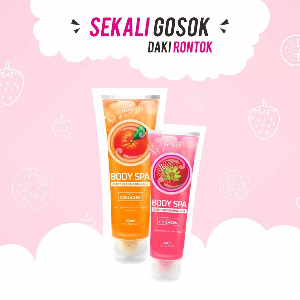 HANASUI SPA GEL 300ML EXFOLIATING LULUR PERONTOK DAKI KULIT MATI