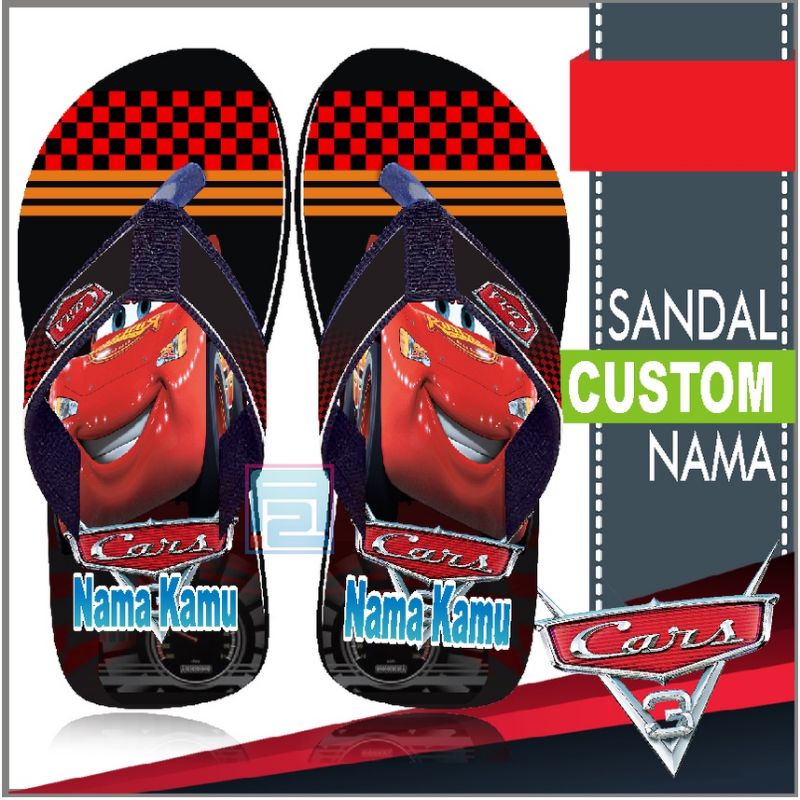 Sandal Custom Nama karakter MC QUEEN Aank/Dewasa FREE Custom Suka Suka