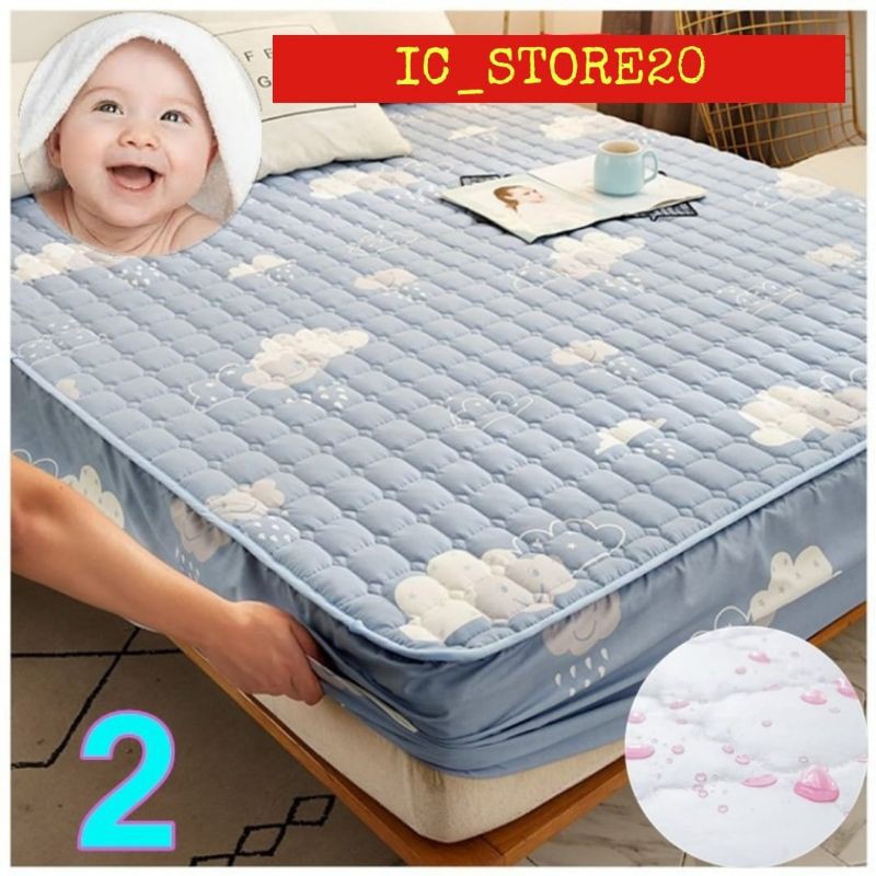 Sprei Waterproof / Sprei Protektor bermotif  ukuran 180x200cm