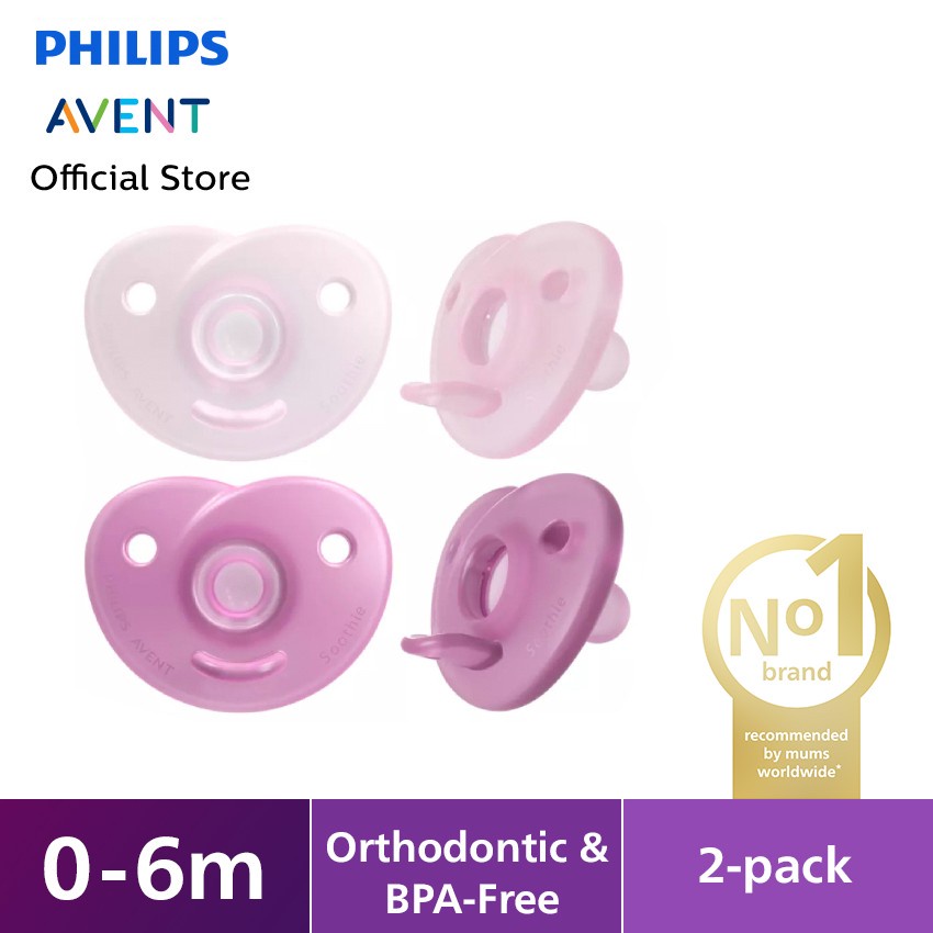 Empeng Philips Avent Soother Heart Soothie Pink 0-6M SCF099/22 dan SCF099/21