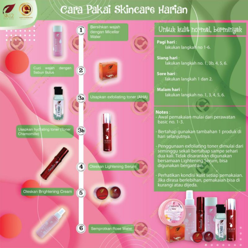 PAKET KOMPLIT CERAH MERONA/ KULIT NORMAL DAN BERMINYAK / Paket perawatan wajah original / premium / berkualitas / termurah / terbaik / bagus / bpom / saudagarsr12