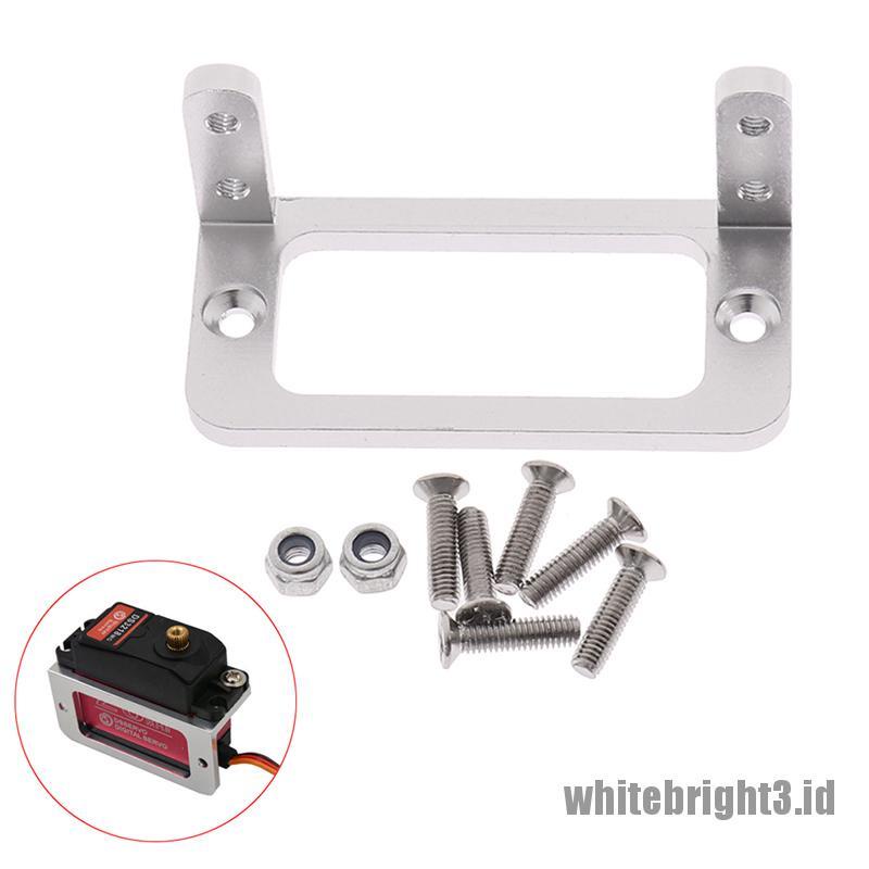 (white3) Servo Mount Holder Bahan Aluminum Alloy Untuk RC Pesawat / Mobil Servo 3003