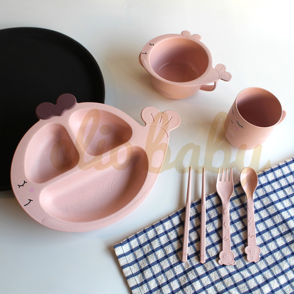 Tableware anak gambar WHALE SET Tempat makan anak lucu Perlengkapan Makan anak murah dan lengkap