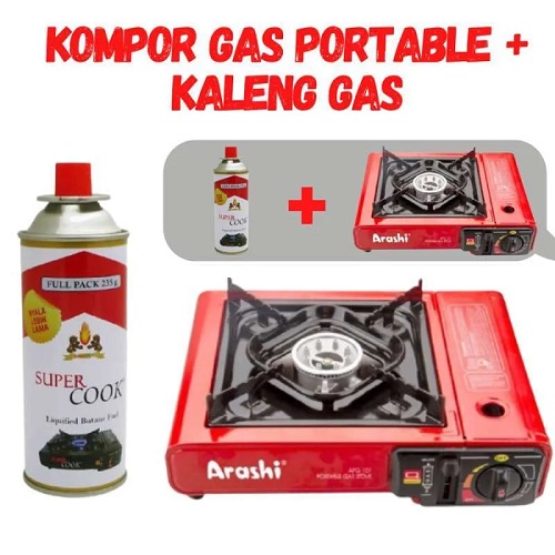 Kompor Gas Portable Arashi APG 101 FREE Paket Gas Kaleng