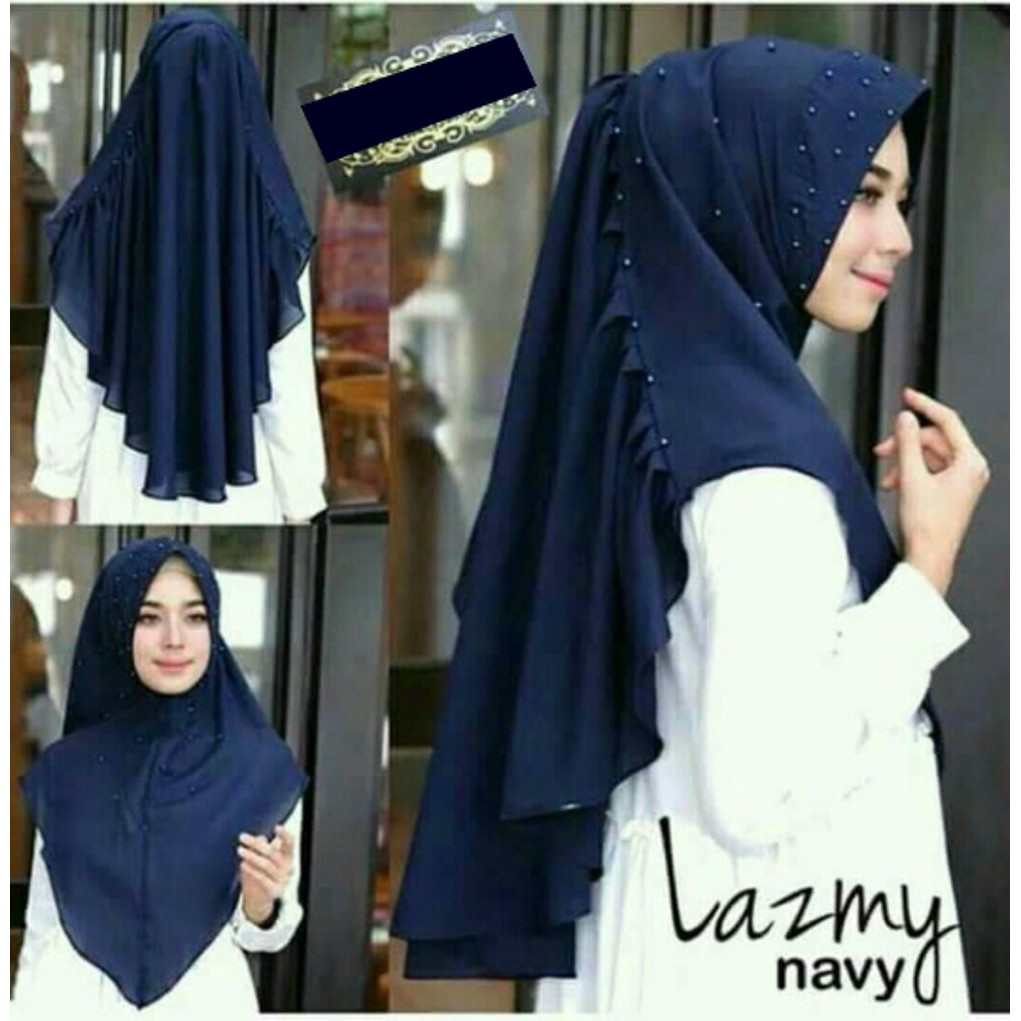 Jilbab Khimar Polos Cantik 2 Layer Penguin Modern Terbaru Lila