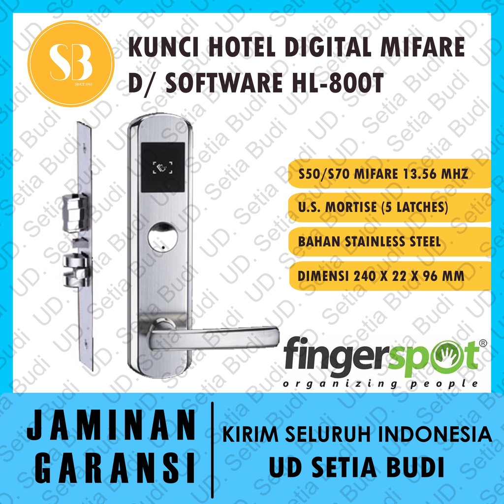 Kunci Pintu Elektrik Hotel + Software Fingerspot HL-800T