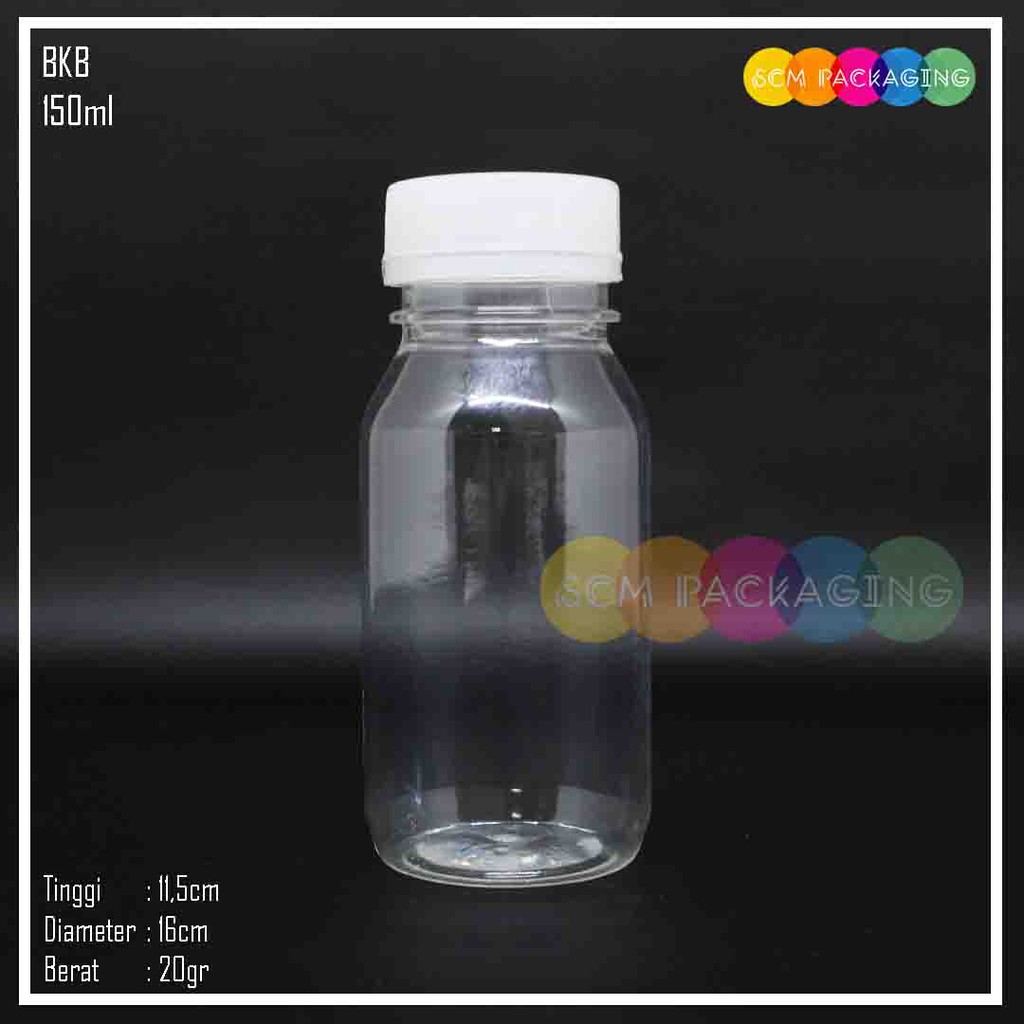 Botol plastik bkb pet 150ml  kemasan minuman kopi susu madu sirup jus juice sari buah cokelat isoton