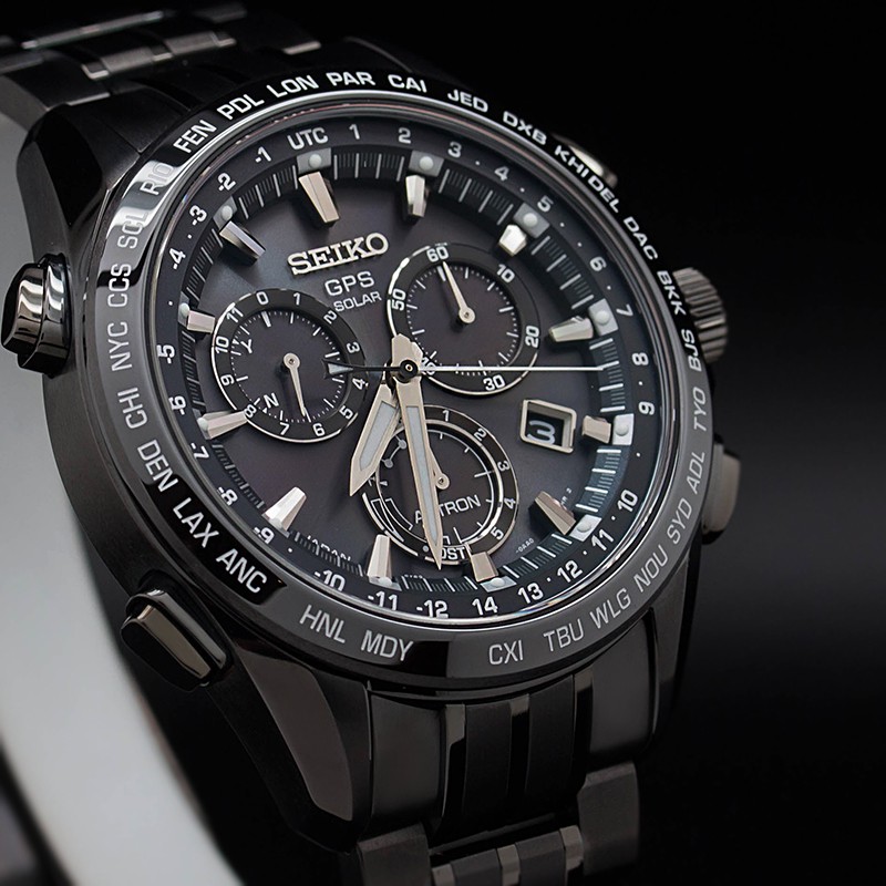 Seiko Astron SSE009J1 GPS Solar Chronograph Titanium Black | SSE009