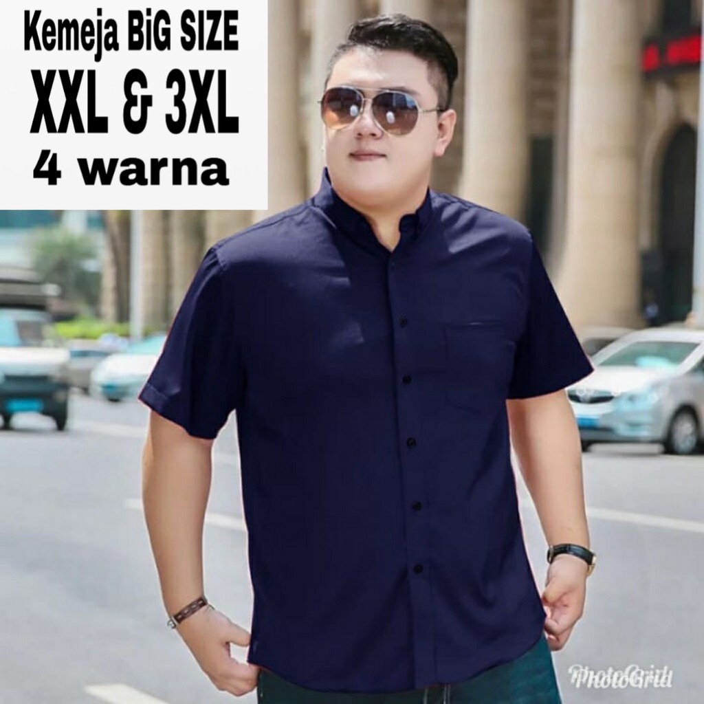 KEMEJA PENDEK JUMBO PRIA BAJU POLOS COWOK WARNA LENGKAP