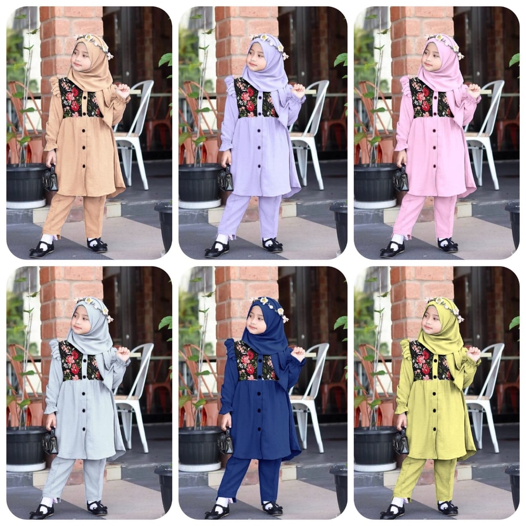 [FS] Baju Setelan Anak Perempuan Set Anak Cewek Usia Umur 3 4 5 6 tahun Modis Big Ramadhan Sale Bju 