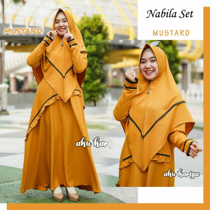 Gamis Nabila set ori by Aku Karissa gamis syar'i terbaru