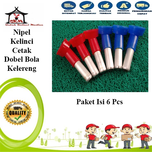 Niple Dot Kelinci Cetak Dobel Bola Kelereng 6 Pcs