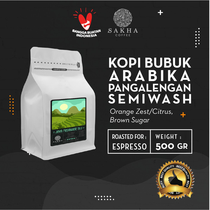 

Kopi Bubuk Arabika Java Preanger Tilu For Espresso 500 Gr SAKHA COFFEE - KBAPRE500