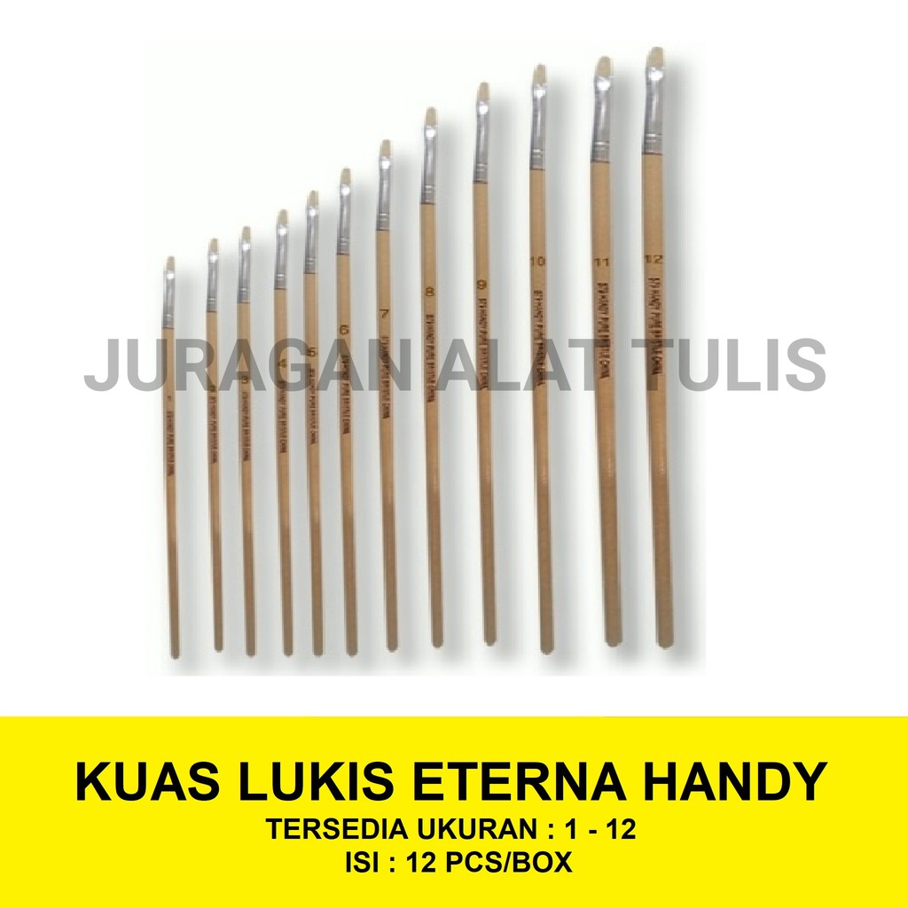 

KUAS LUKIS / KUAS KAYU ETERNA HANDY UKURAN 1/2/3/4/5/6/7/8/9/10/11/12