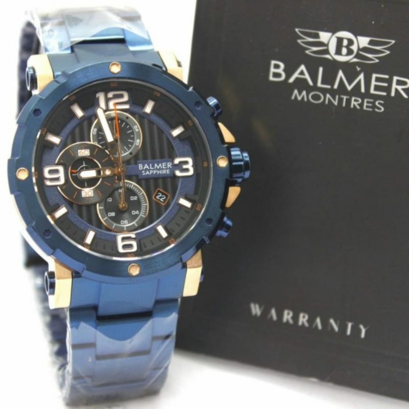 jam tangan pria original rantai full stainless chrono hrg terjangkau Balmer 7987