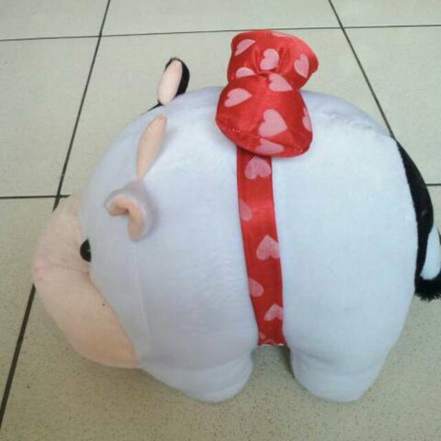 Boneka sapi melata hitam putih L murah