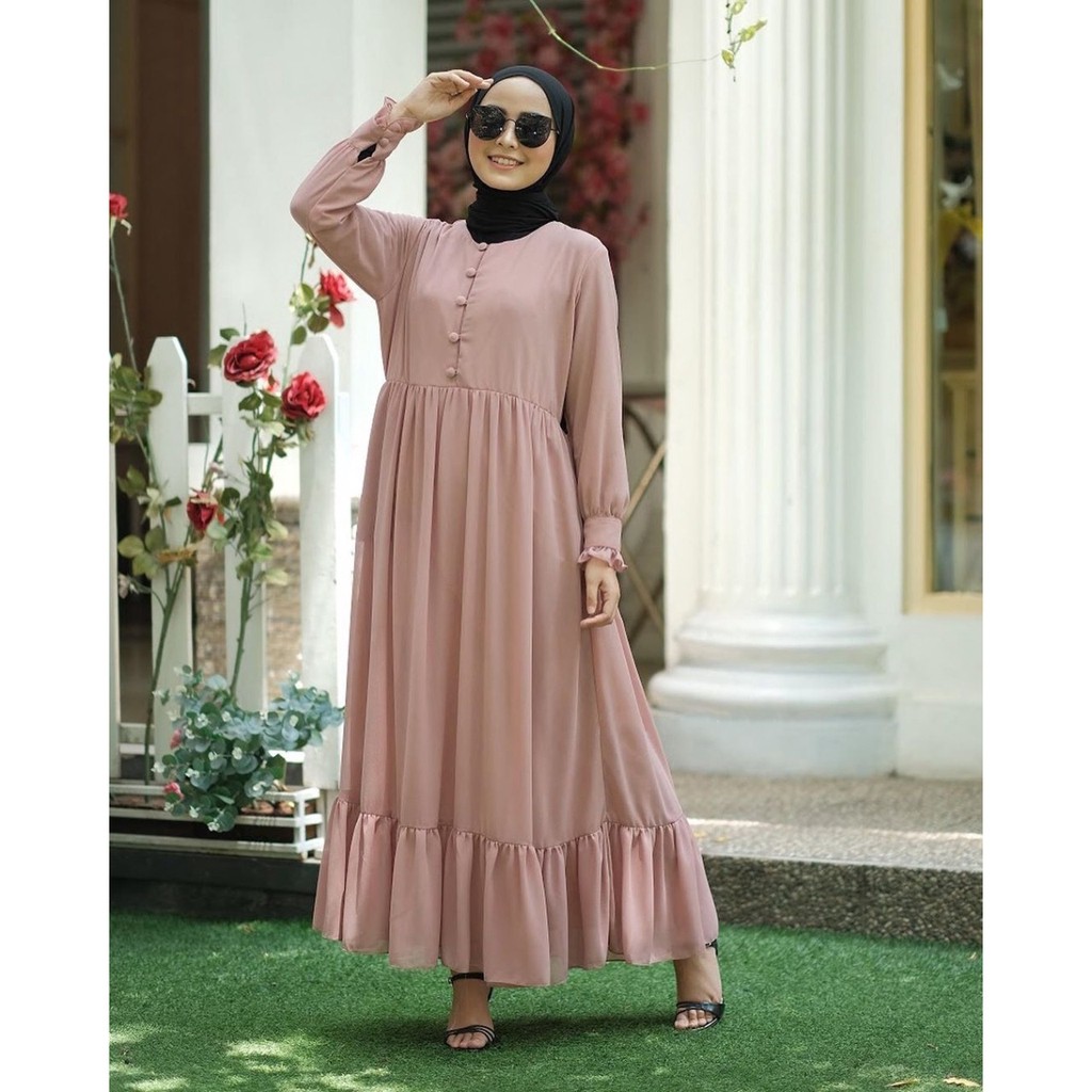 Sofia Maxy l Dress Muslim Polos Gamis Remaja Terpopuler