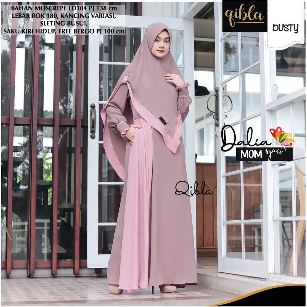 DALIA MOM - SYARI BAJU GAMIS SET JILBAB BERGO DRESS PARTY WANITA PEREMPUAN CEWEK BY QIBLA (COD)