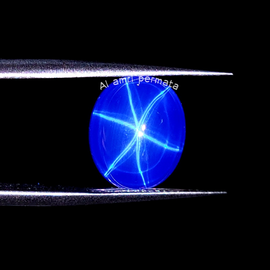 Batu permata american star biru kristal Blue sapphire Blue safir star LIKE Sapphire Ceylon