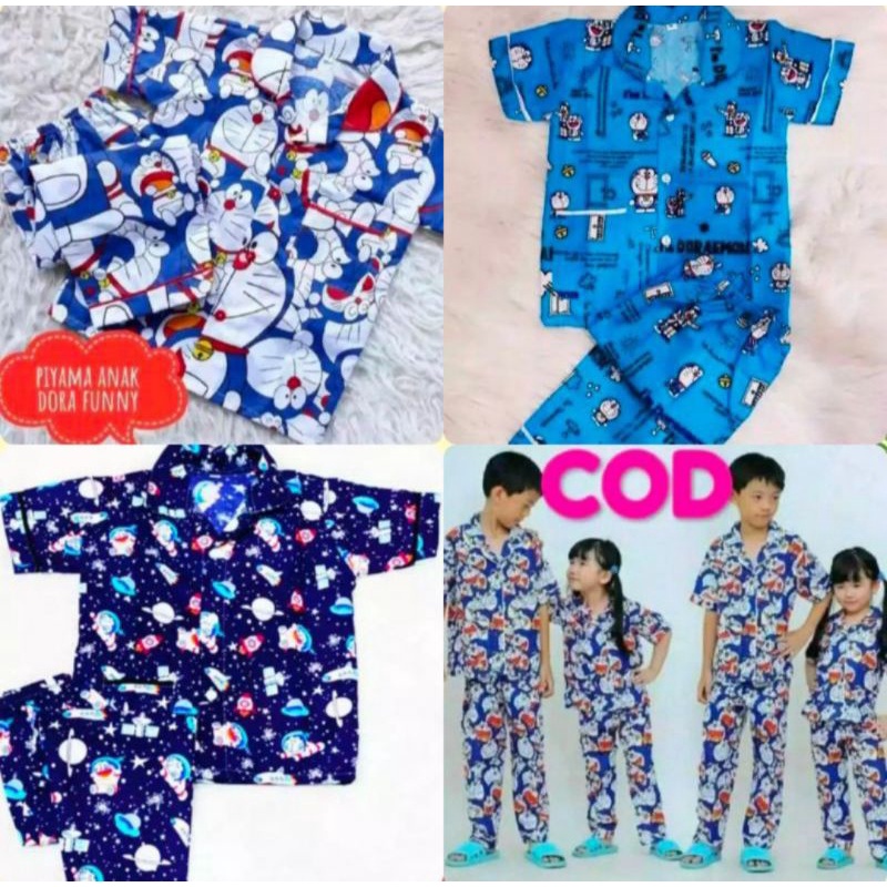 Piyama anak motif lengan pendek baju tidur anak laki laki perempuan pashion tidur anak baju anak sehari hari pakaian anak baju anak murah