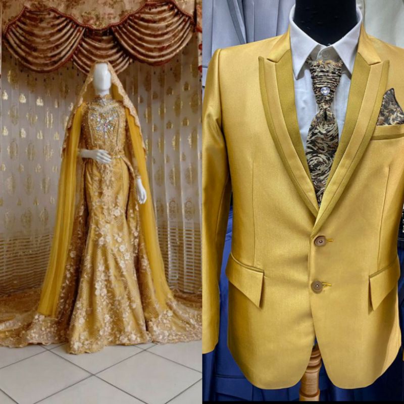 GAUN PENGANTIN COUPLE SLIM BEREKOR MEWAH MODERN//JAS//GAUN