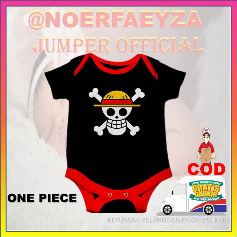 ONE PIECE Jumper romper karakter anime Baju bayi newborn Monkey D. Luffy