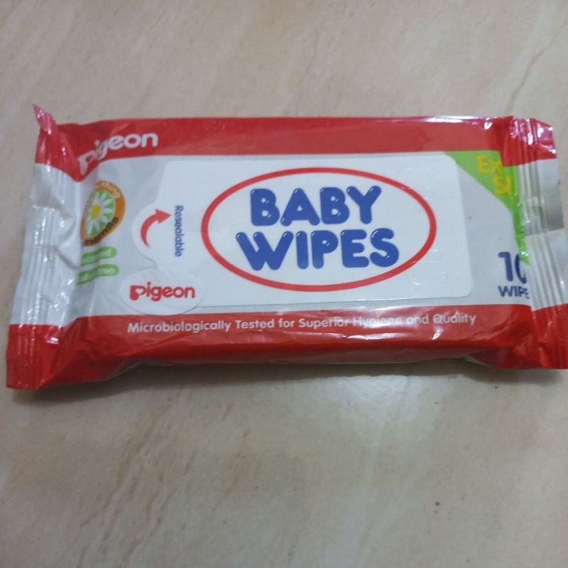 pigeon baby wipes 10's