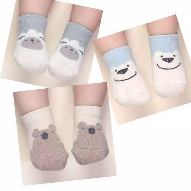 1234OS - KAOS KAKI SEPATU BAYI CUTE ANIMAL 3D BAHAN KATUN BREATHABLE NYAMAN DI PAKAI IMPORT