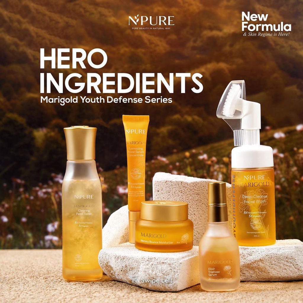 Npure Marigold Series (FACE WASH, SERUM, TONER, ESSENCE, EYE, MOISTURIZER)