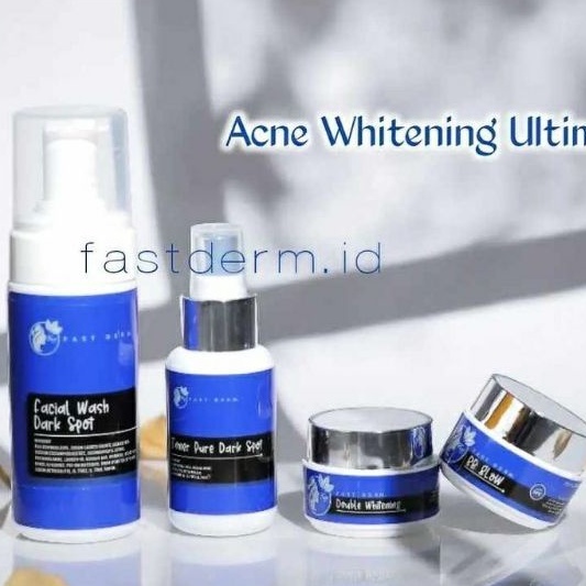 (ULTIMATE) FASTDERM ULTIMATE PAKET ACNE WHITENING ULTIMATE UNTUK KULIT BERJERAWAT - FASTDERM BIRU FA