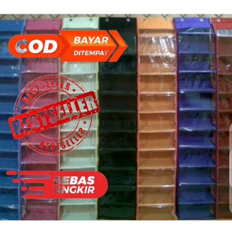 Rak sepatu polos 11 sap full resleting alas triplek ukuran jumbo