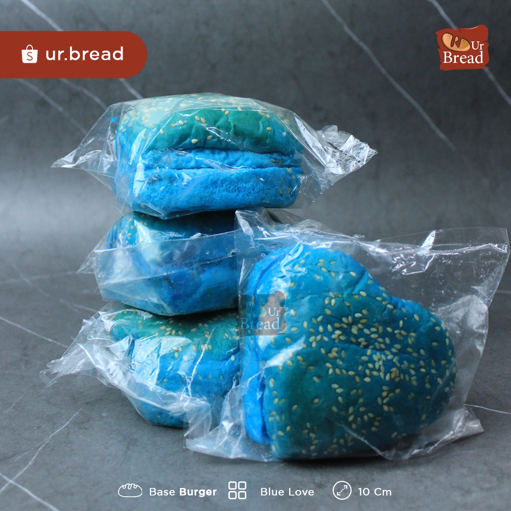 Roti Burger Love Biru 10cm | Base Burger Love 10cm Blue