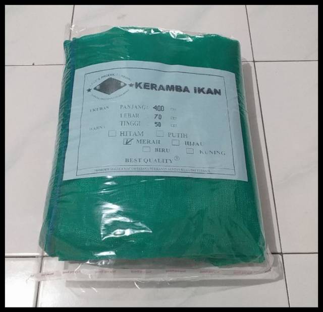 Keramba Ikan Hijau Jadi 400cm×70cm×50.Hapa ikan Kasa Hijau