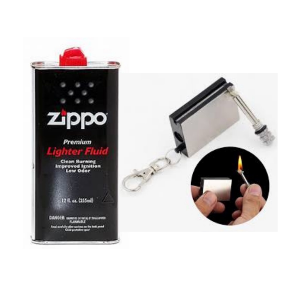 ZIPPO + KOREK Bonus Korek Api Original Minyak Fluid 125 ML Gantungan Kunci Mini Unik Termurah