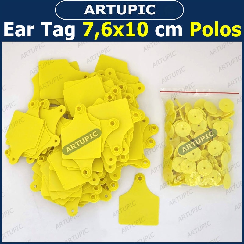 Ear Tag 7.6x10 cm POLOS ECERAN Eartag Necktag bisa Kalung Hewan Ternak Babi Sapi Kuda Kambing Domba